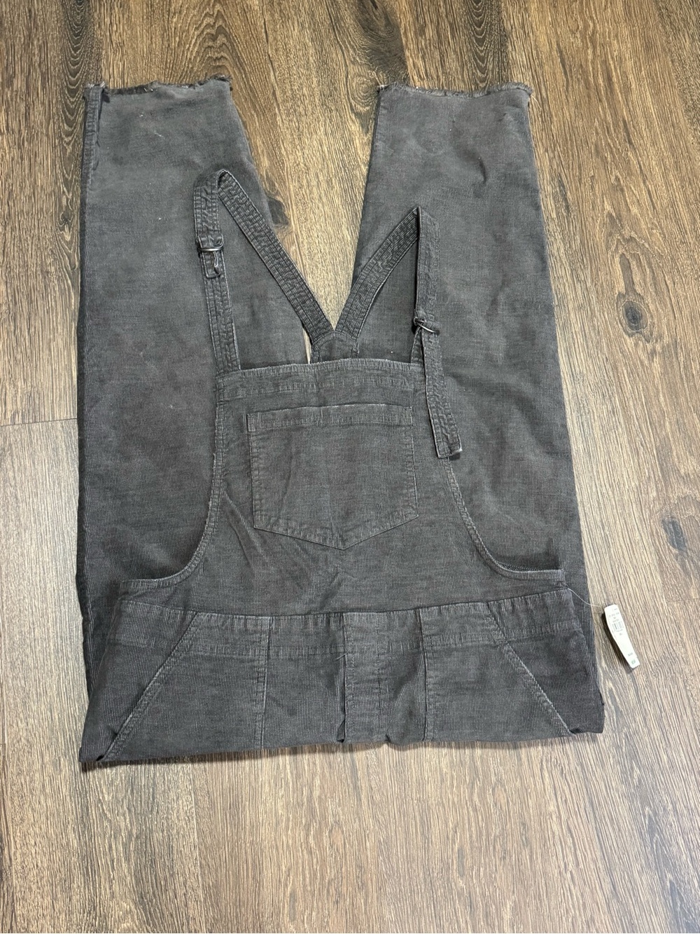 Aerie Womens Werk & Play Corduroy Bib Overalls Brown Raw Hem Sz L Boho Barn